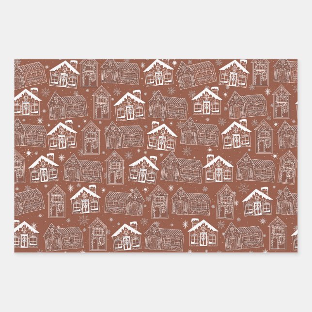 Gingerbread Homes Wrapping Paper (Front)