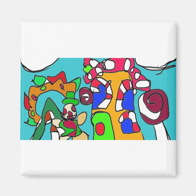 Gingerbread hotel and fun magnet (Front)