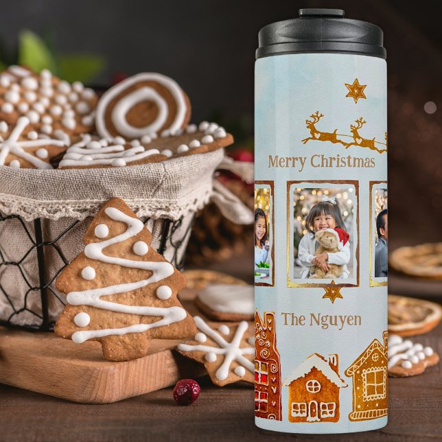 Gingerbread House 5 Photo Template Thermal Tumbler (Creator Uploaded)