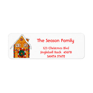 Gingerbread house address label