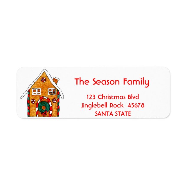 Gingerbread house address label (Front)