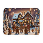 Gingerbread house and cute gingerbread family 