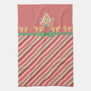Gingerbread House and Gingerbread Men Tea Towel