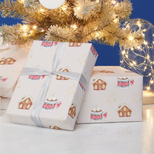 Gingerbread House and Hot Chocolate Christmas Wrapping Paper