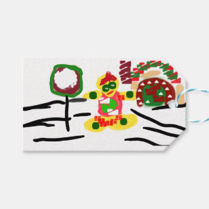 Gingerbread house and man art  gift tags