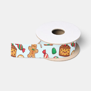 Gingerbread House and Sweets Kids Christmas Satin Ribbon