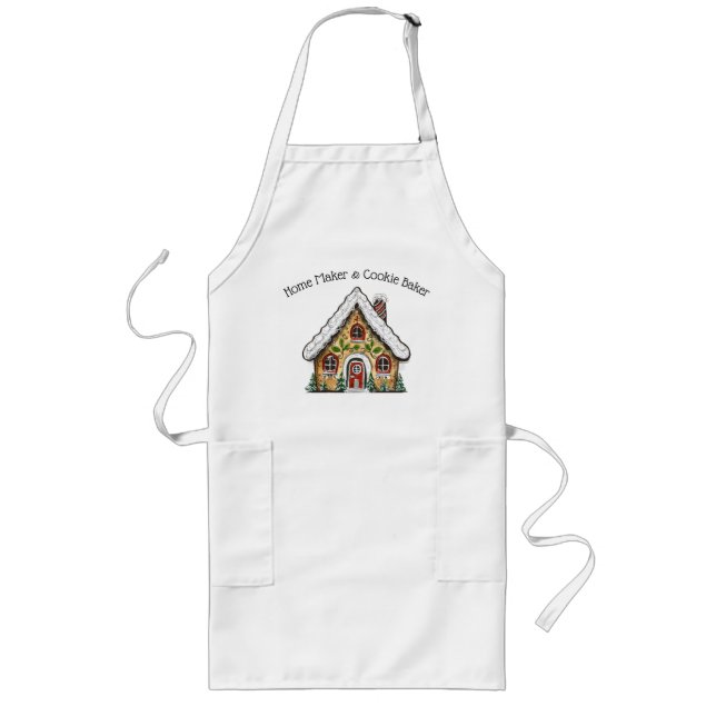 Gingerbread House Apron for Baking Cookies (Front)