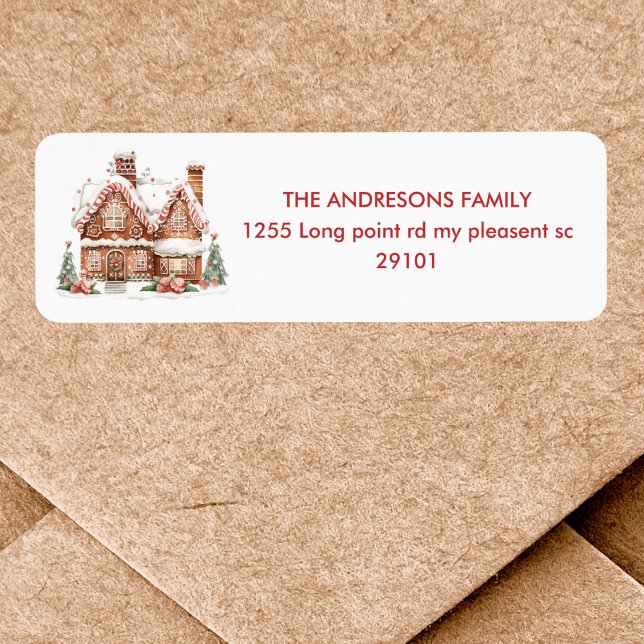 Gingerbread House Birthday Label (Creator Uploaded)
