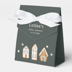 Gingerbread House Boy Baby Shower Favor Boxes
