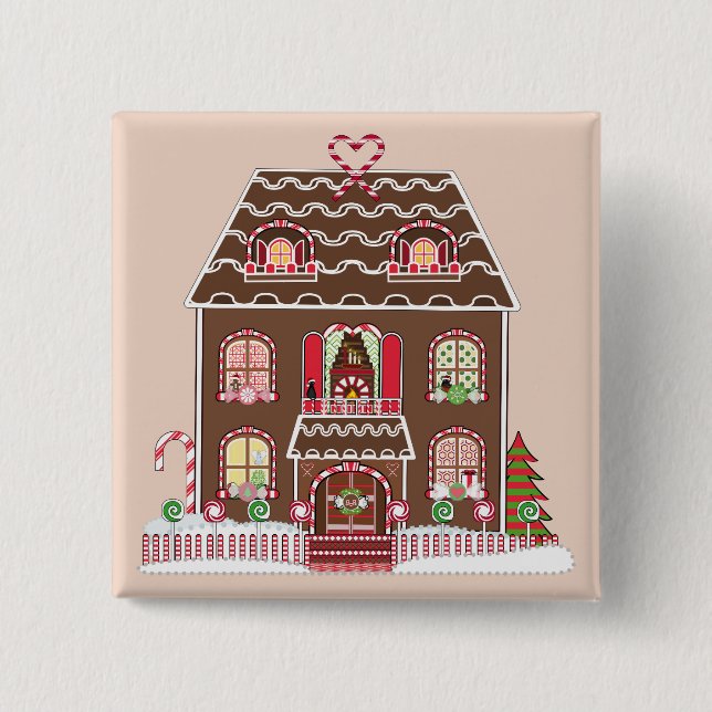 gingerbread house button (Front)