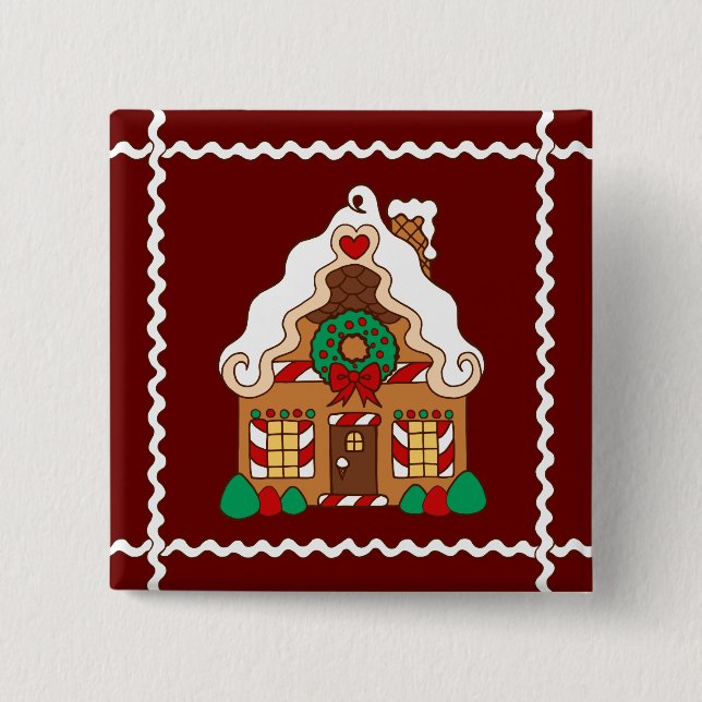 Gingerbread House Button (Front)
