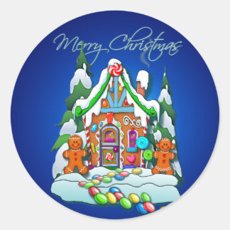 GINGERBREAD HOUSE by SHARON SHARPE Classic Round Sticker