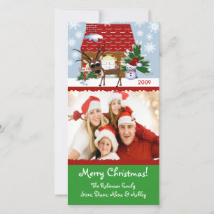 Gingerbread House Chirstmas Family Photo Card