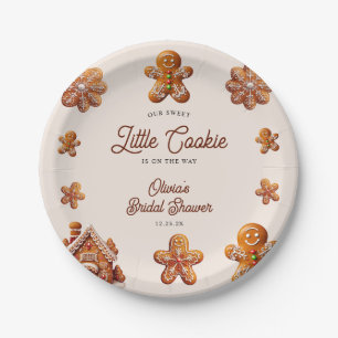 Gingerbread House Christmas Cookie Baby Shower Paper Plate