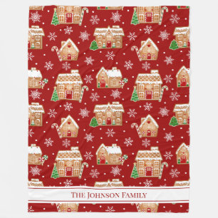 Gingerbread House Christmas Fleece Blanket
