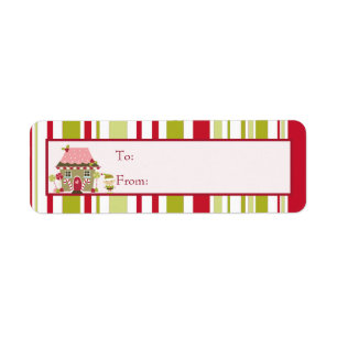 Gingerbread House Christmas Gift Tag Labels