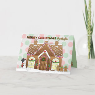 Gingerbread House Christmas - Granddaughter Holiday Card