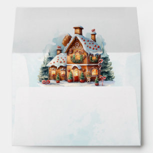 Gingerbread House Christmas Holiday Envelope