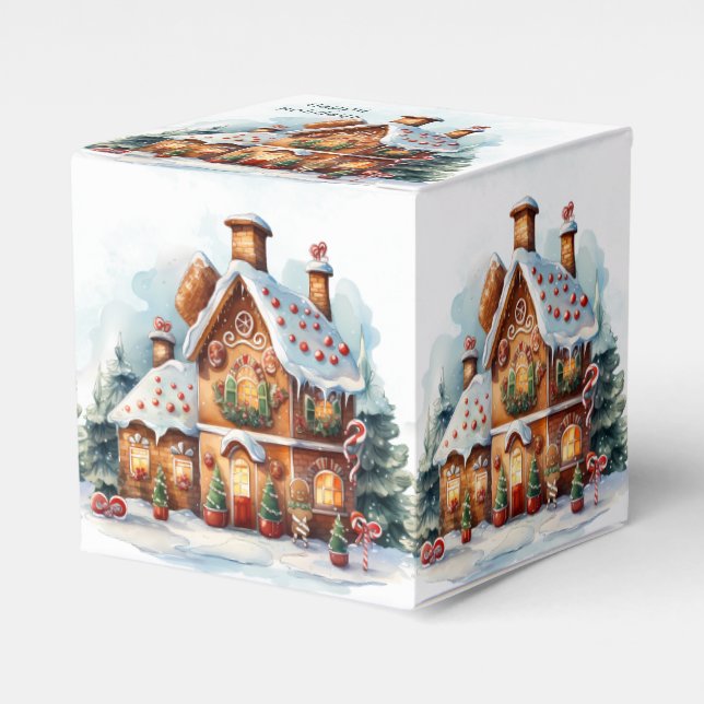 Gingerbread House Christmas Holiday Gift Box (Front Side)