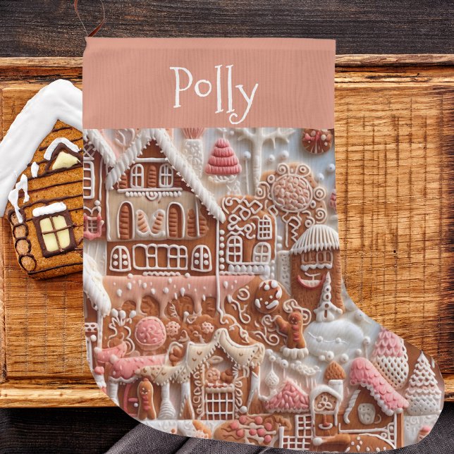 Gingerbread House Christmas Large Christmas Stocking (Creator Uploaded)