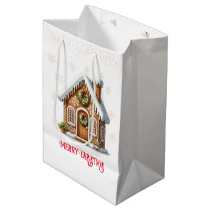 Gingerbread House Christmas Medium Gift Bag