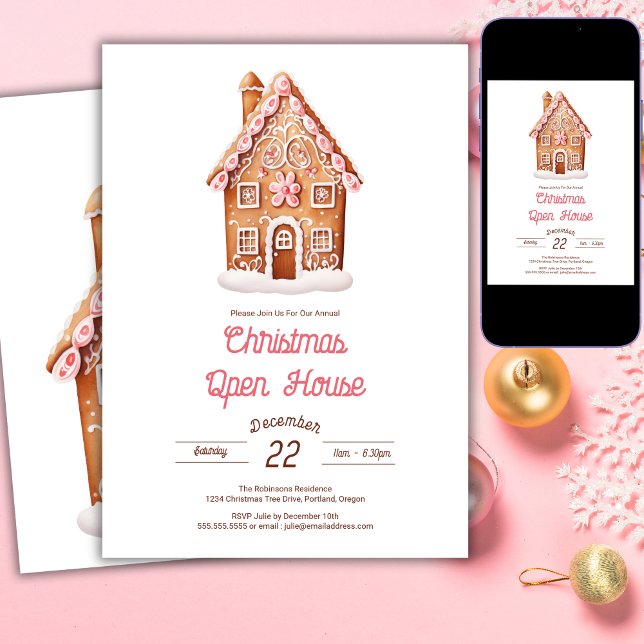 Gingerbread House Christmas Open House  Invitation (Creator Uploaded)