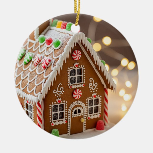 Gingerbread House Christmas Ornament (Front)