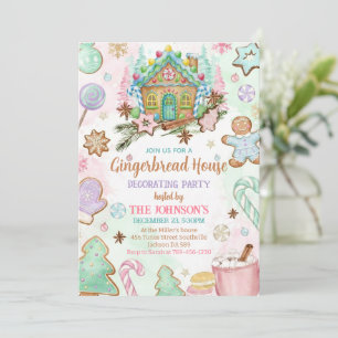 Gingerbread House Christmas Party Invitation