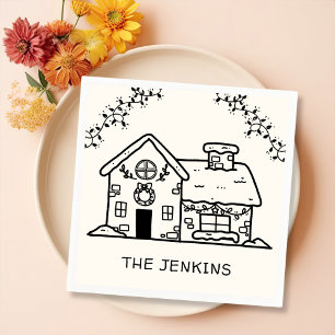 Gingerbread House Christmas Party Napkin