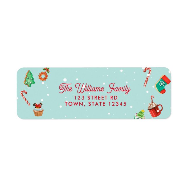 Gingerbread House Christmas Return Address Label (Front)