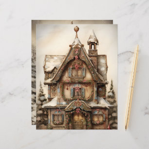 Gingerbread House Christmas Scrapbook Paper