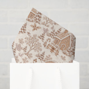 Gingerbread House Christmas Toile Tissue Paper