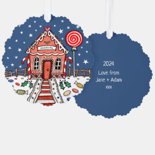Gingerbread House Christmas Tree Decoration Card