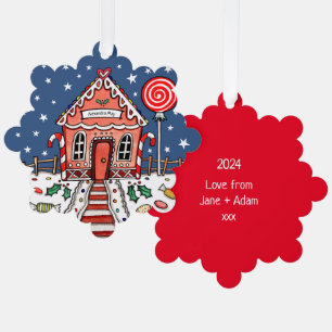 Gingerbread House Christmas Tree Decoration Card