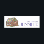 Gingerbread House Christmas Winter Holiday Name Tag<br><div class="desc">Just personalise with your employee information,  and title if desired. This name tag features an original illustration of a candy-covered Christmas gingerbread house.

This design is also available on other products. Don't see what you're looking for? Contact Rebecca to have something designed just for you.</div>