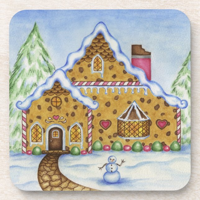Gingerbread House Coasters (Front)