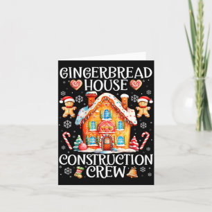 Gingerbread House Construction Crew Baking Christm Card