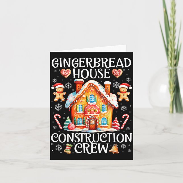 Gingerbread House Construction Crew Baking Christm Card (Front)