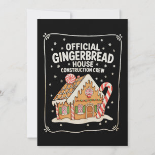 Gingerbread House Construction Crew Christmas Xmas Holiday Card