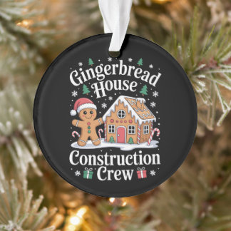 Gingerbread House Construction Crew Christmas Xmas Ornament