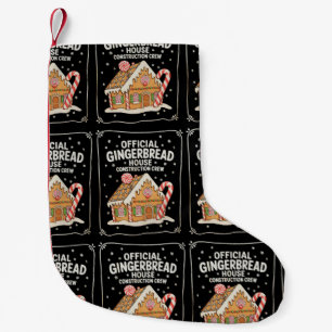 Gingerbread House Construction Crew Christmas Xmas Small Christmas Stocking