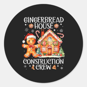 Gingerbread House Construction Crew Cookie Baking  Classic Round Sticker