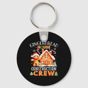 Gingerbread House Construction Crew Decorating Bak Key Ring