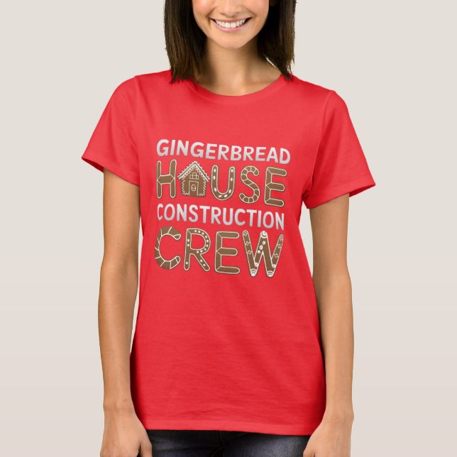 Gingerbread House Construction Crew Digital Art  T-Shirt (Front)