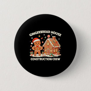Gingerbread House Construction Crew Kids Men Women 6 Cm Round Badge