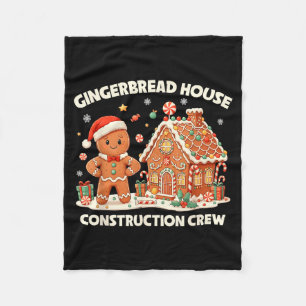 Gingerbread House Construction Crew Kids Men Women Fleece Blanket