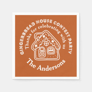 Gingerbread House Contest Party Thank You  Napkin