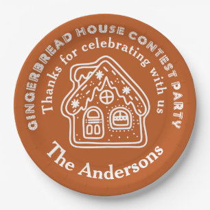 Gingerbread House Contest Party Thank You Paper Plate