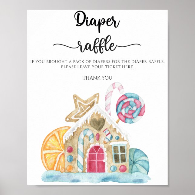 Gingerbread house cookie diaper raffle  poster (Front)
