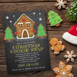 Gingerbread House Cookie Exchange Christmas Party Invitation<br><div class="desc">Celebrate Christmas in style this year with these trendy cookie exchange holiday party invitations. The design is easy to personalise with your own wording and your guests will be thrilled when they receive these fabulous invites.</div>